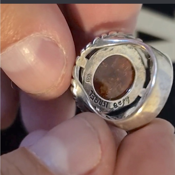 Didae Israel Made Sterling Large Amber 6 3/4 Ring - Picture 8 of 10